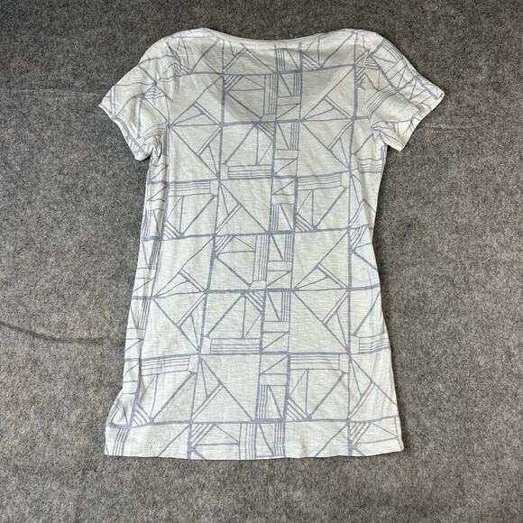 Marine Layer Shirt Womens Small V-Neck Supima Cotton Geometric Print Top - Picture 6 of 8
